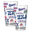 2pk 16oz Pint Glass, Direct Print, Loco Design | Texas Rangers