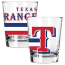 2pk 15oz Dbl Old Fash, DP, Big Stripes, Texas Rangers