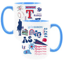 2pk 15oz White Mug with Blue I/C | Texas Rangers