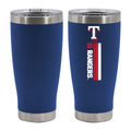 20oz Royal Blue SS Tumbler, DP, Let's Go Team Stripe, Texas Rangers