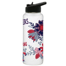 34oz White Quencher Water Bottle, Direct Print, Flowers Design | Texas Rangers