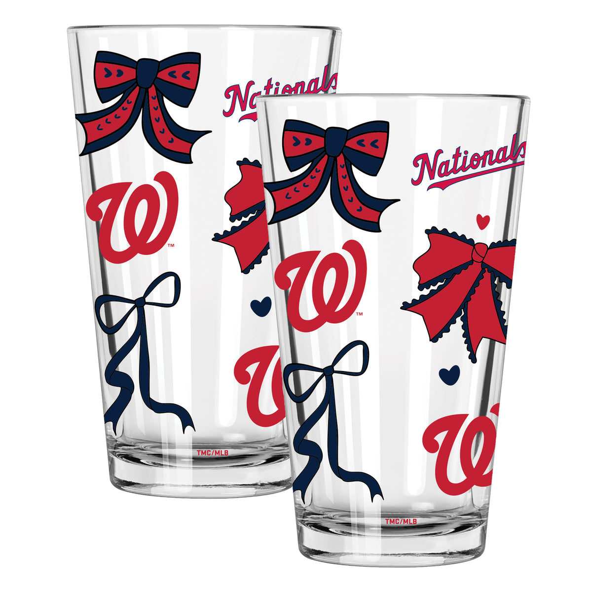  Nationals 2pk 16oz Bow Pint Glass 