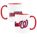 2pk 15oz White Mug w/Red I/C, Dash Design, Washington Nationals