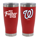 20oz Red Stainless Steel Tumbler, Direct Print, Best Dad Ever Design, Washington Nationals
