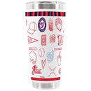 30oz White Stainless Steel Tumbler, Direct Print, Sketchpad Design | Washington Nationals