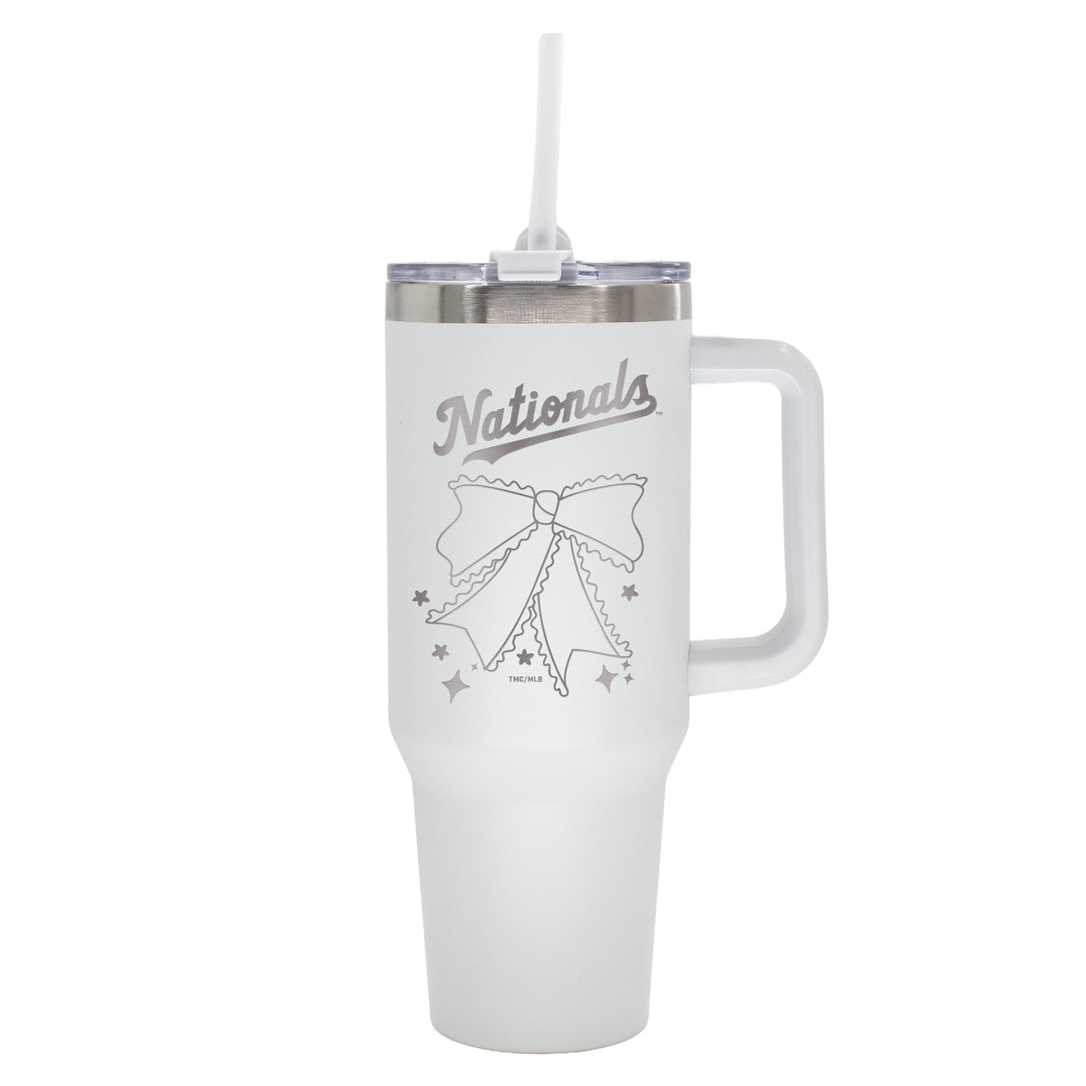 Nationals 40oz Bow White Stainless Steel Colossal Tumbler