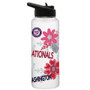 34oz White Quencher Water Bottle, Direct Print, Flowers Design | Washington Nationals
