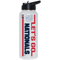 34oz White Quencher Bottle, DP, Let's Go Team Dash, Washington Nationals