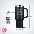 40oz Black Tumbler Lazer Engraved I |  University Of Alabama
