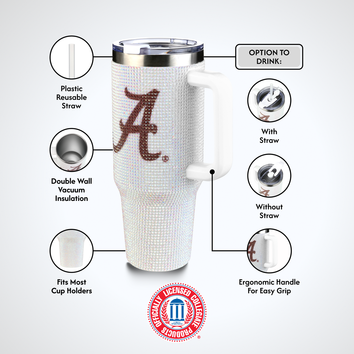 40oz Bling Colossal Tumbler | University of Alabama