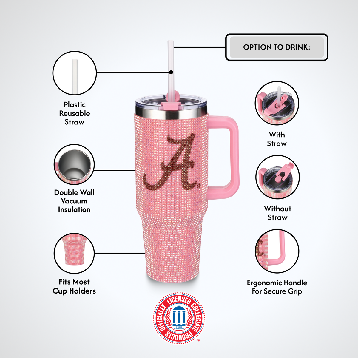 40oz Pink Bing Tumbler I |  University Of Alabama
