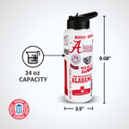 34oz Team Spirit Water Bottle I |  University Of Alabama