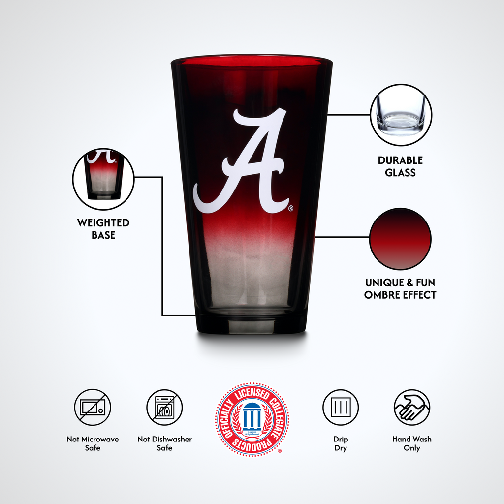 2-Pack Ombre Pint Glasses I |  University Of Alabama