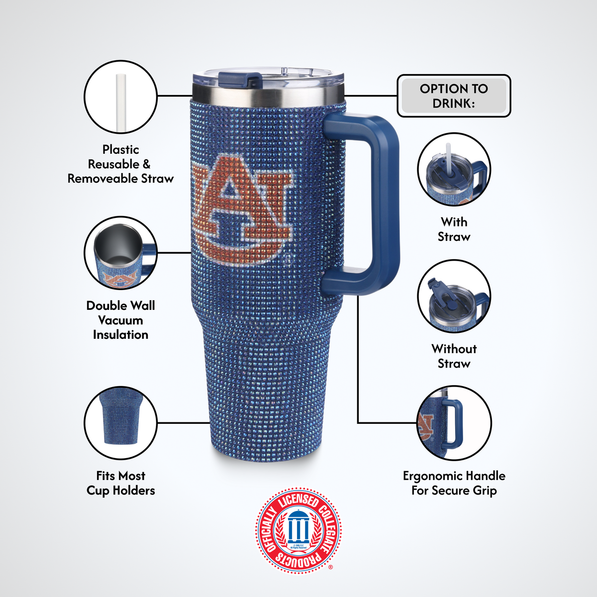 40oz TC Bling Game Tumbler w/ Vintage logo I |  Auburn University