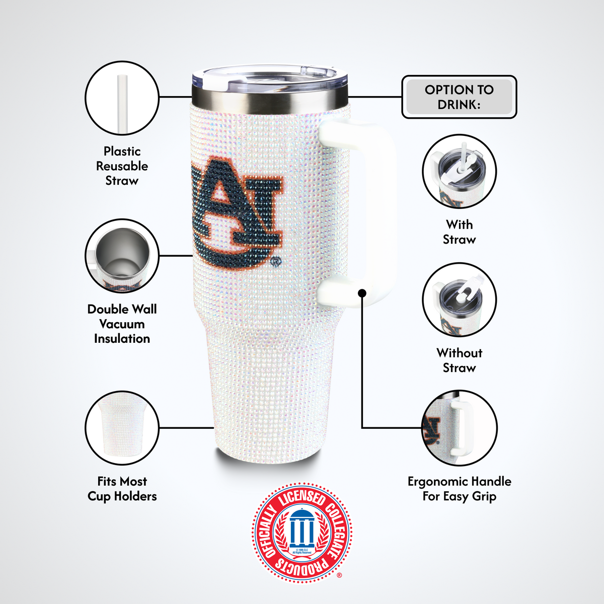 40oz Bling Colossal Tumbler | Auburn University