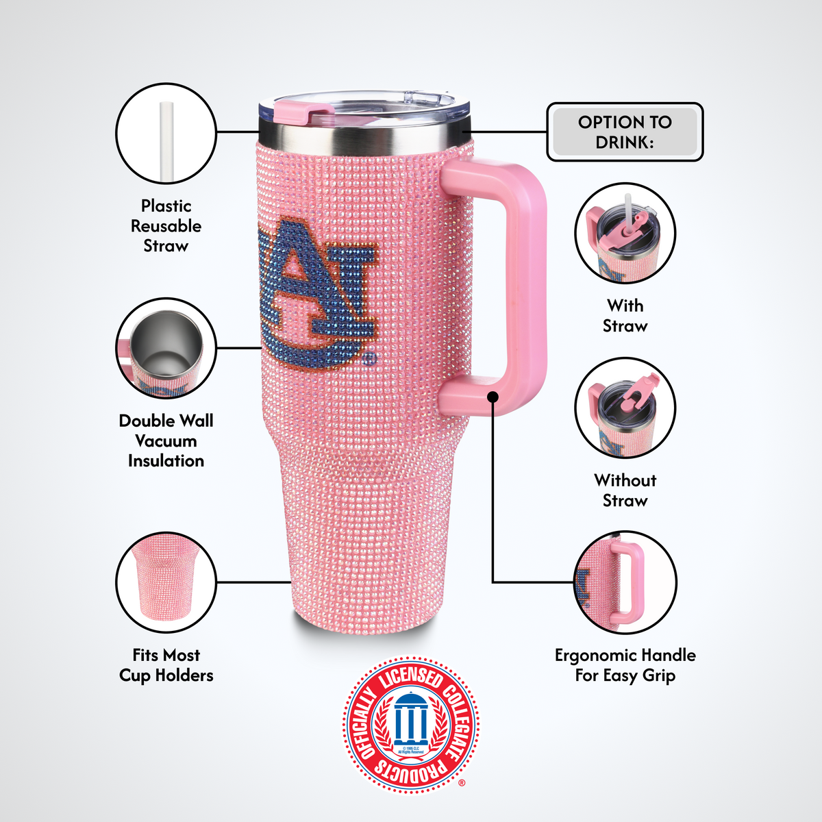 40oz Pink Bing Tumbler I |  Auburn University