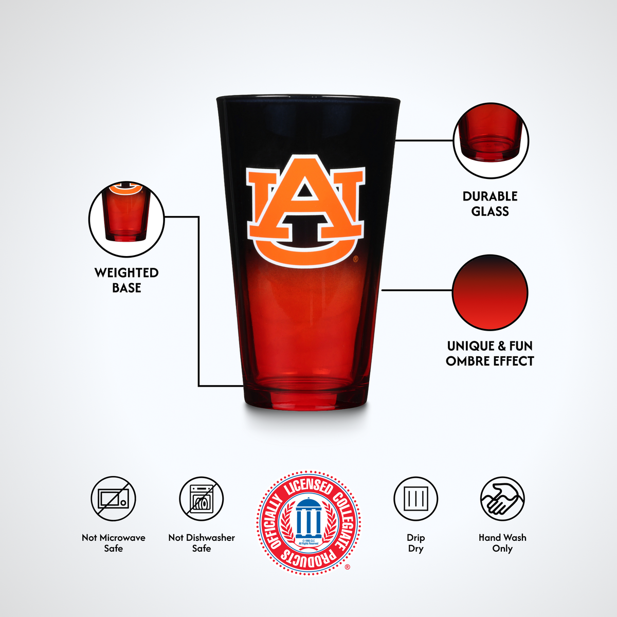 2-Pack Ombre Pint Glasses I |  Auburn University