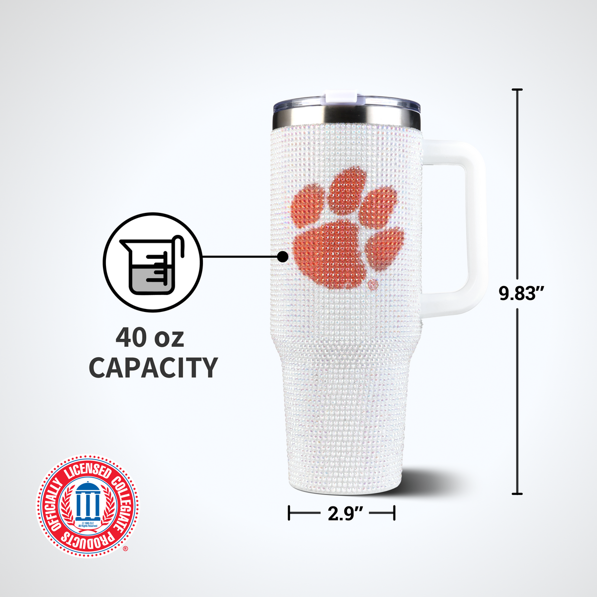 40oz Bling Colossal Tumbler | Clemson University