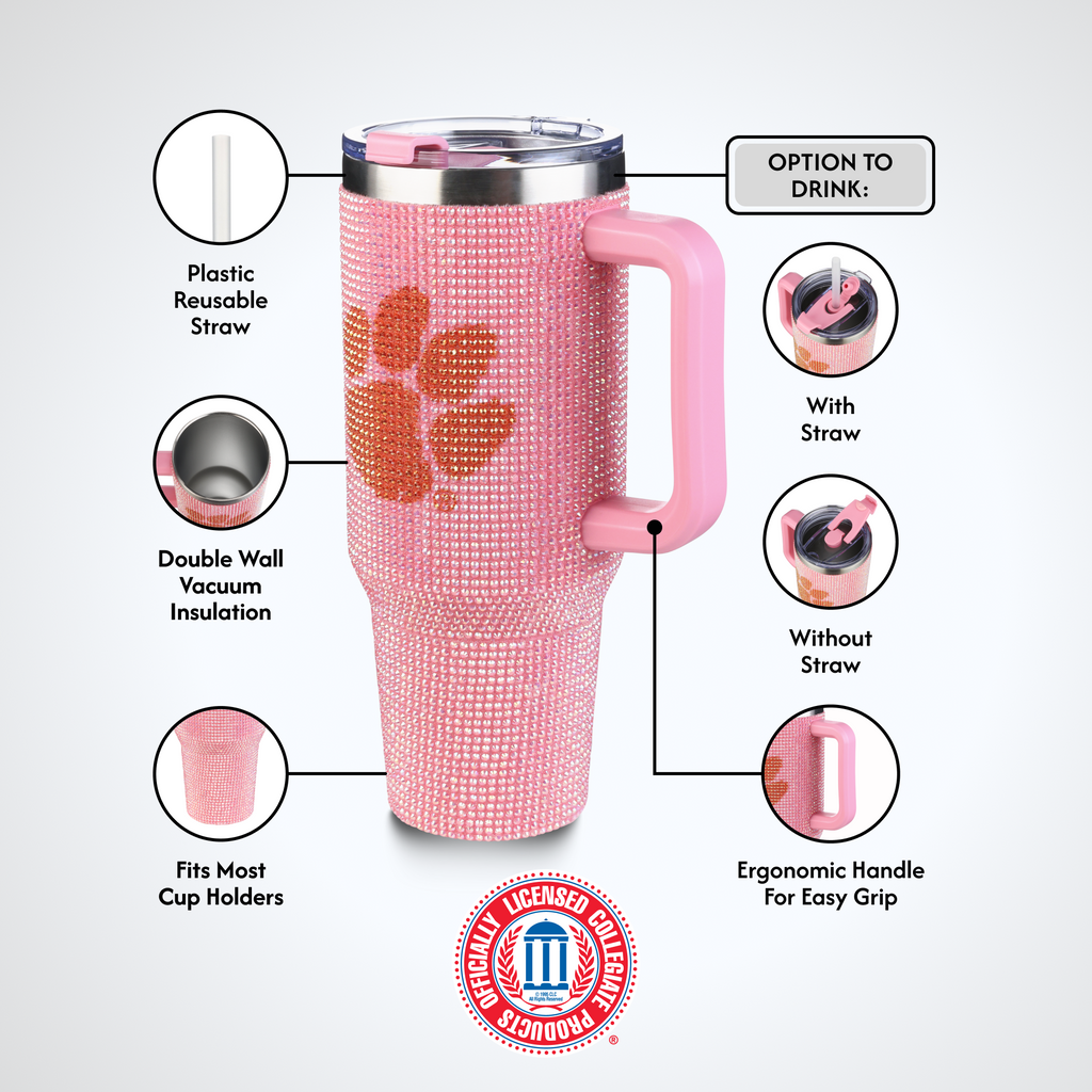 40oz Pink Bing Tumbler I |  Clemson University