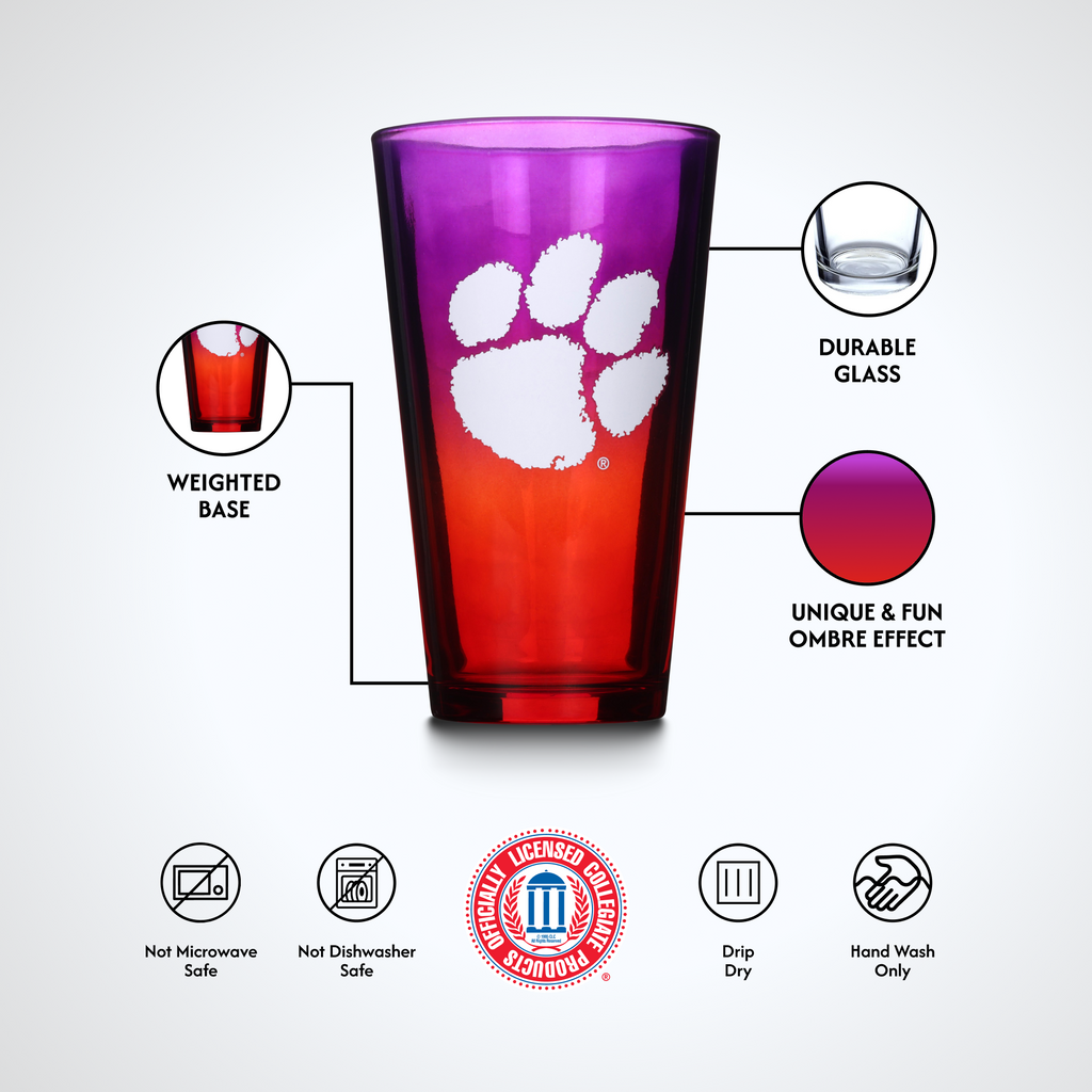 2-Pack Ombre Pint Glasses I |  Clemson University