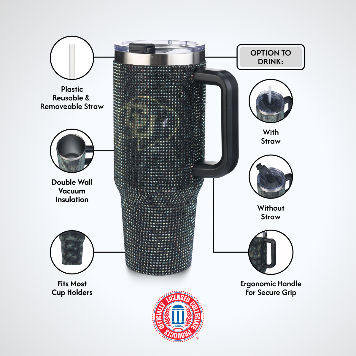 40oz TC Bling Game Tumbler w/ Vintage logo I |  University Of Colorado, Boulder