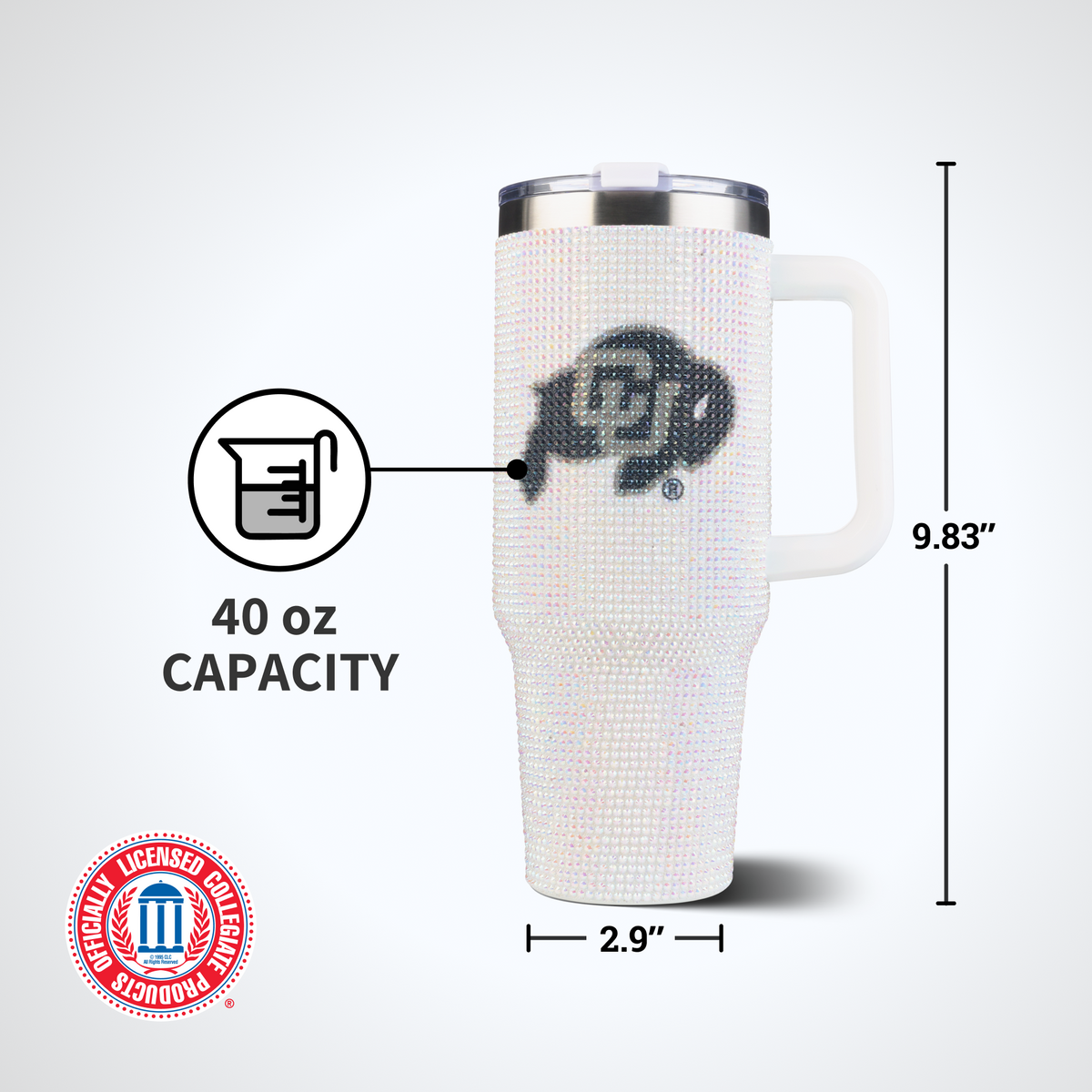40oz Bling Colossal Tumbler | University of Colorado, Boulder