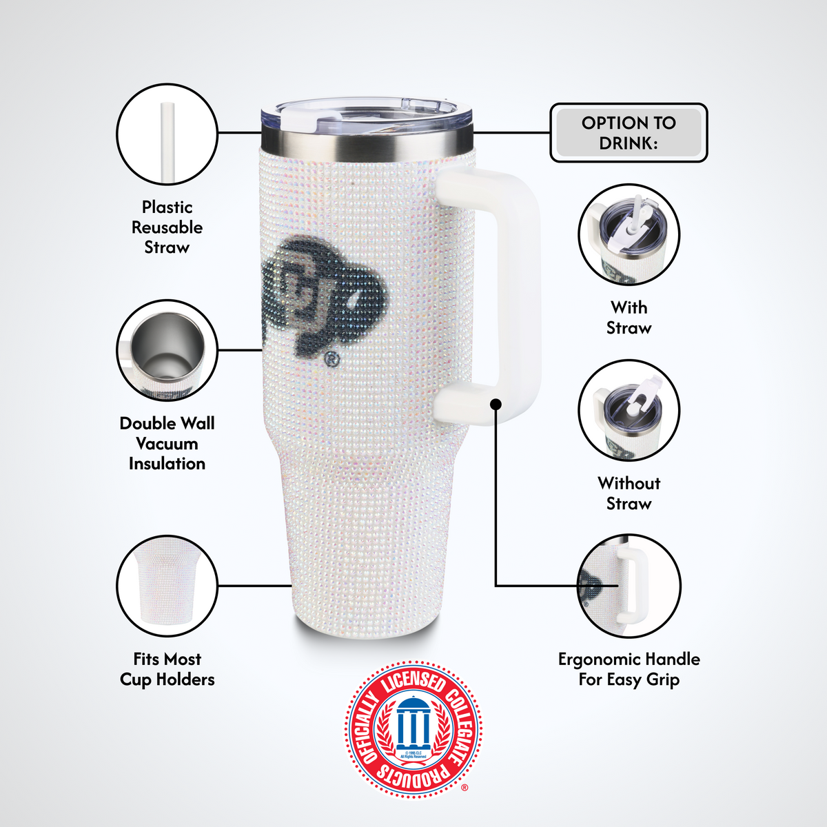 40oz Bling Colossal Tumbler | University of Colorado, Boulder