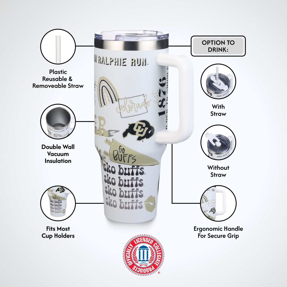 40oz Team Spirit Tumblers I |  University Of Colorado, Boulder