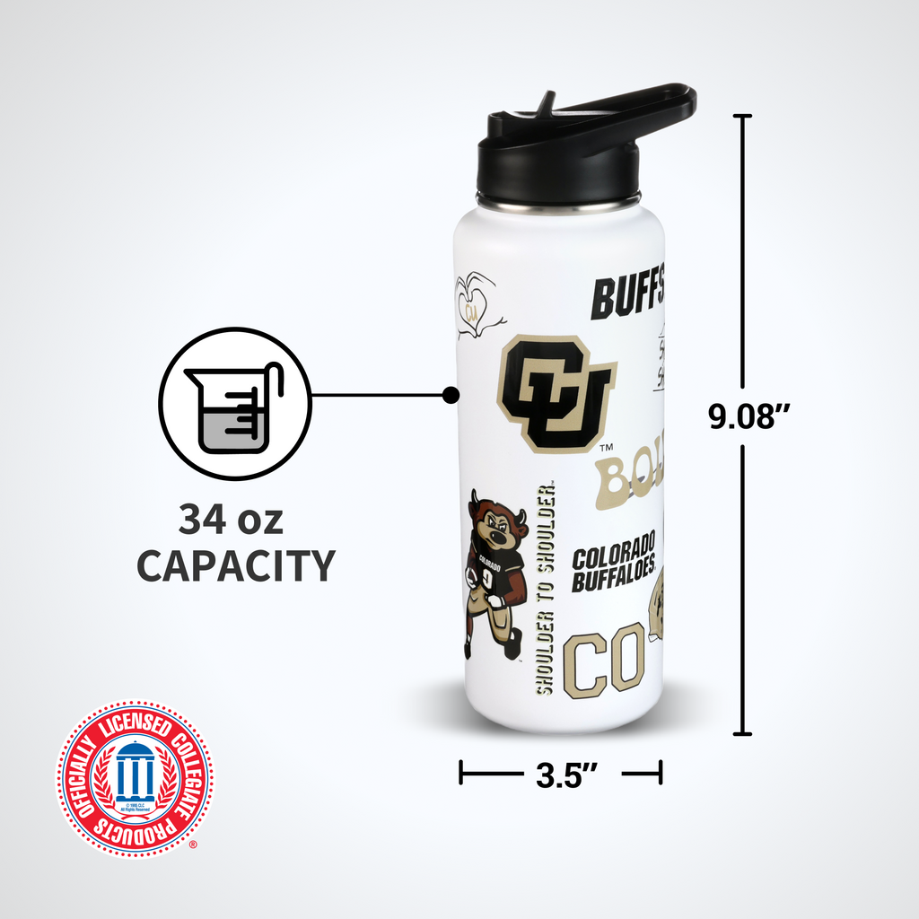 34oz Team Spirit Water Bottle I |  University Of Colorado, Boulder