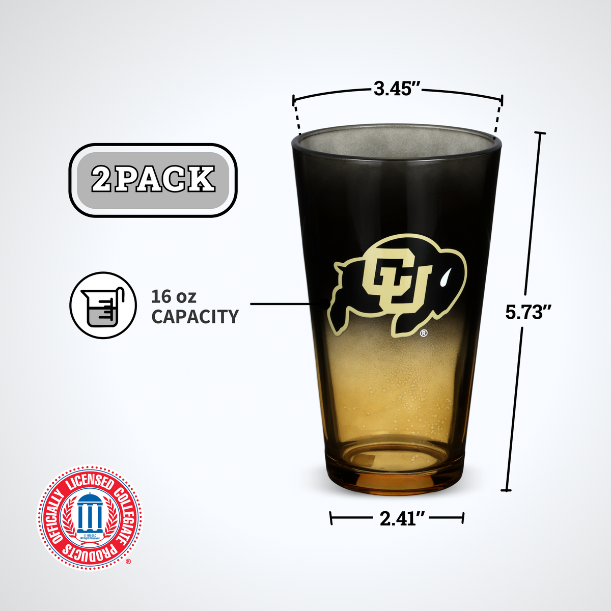 2-Pack Ombre Pint Glasses I |  University Of Colorado, Boulder