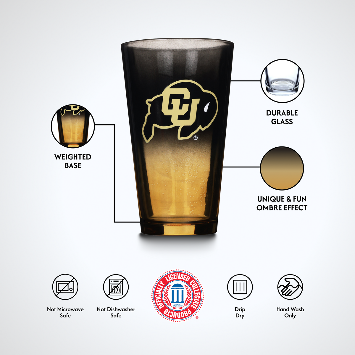 2-Pack Ombre Pint Glasses I |  University Of Colorado, Boulder