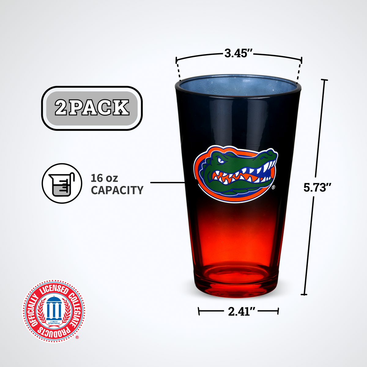 2-Pack Ombre Pint Glasses I |  University Of Florida