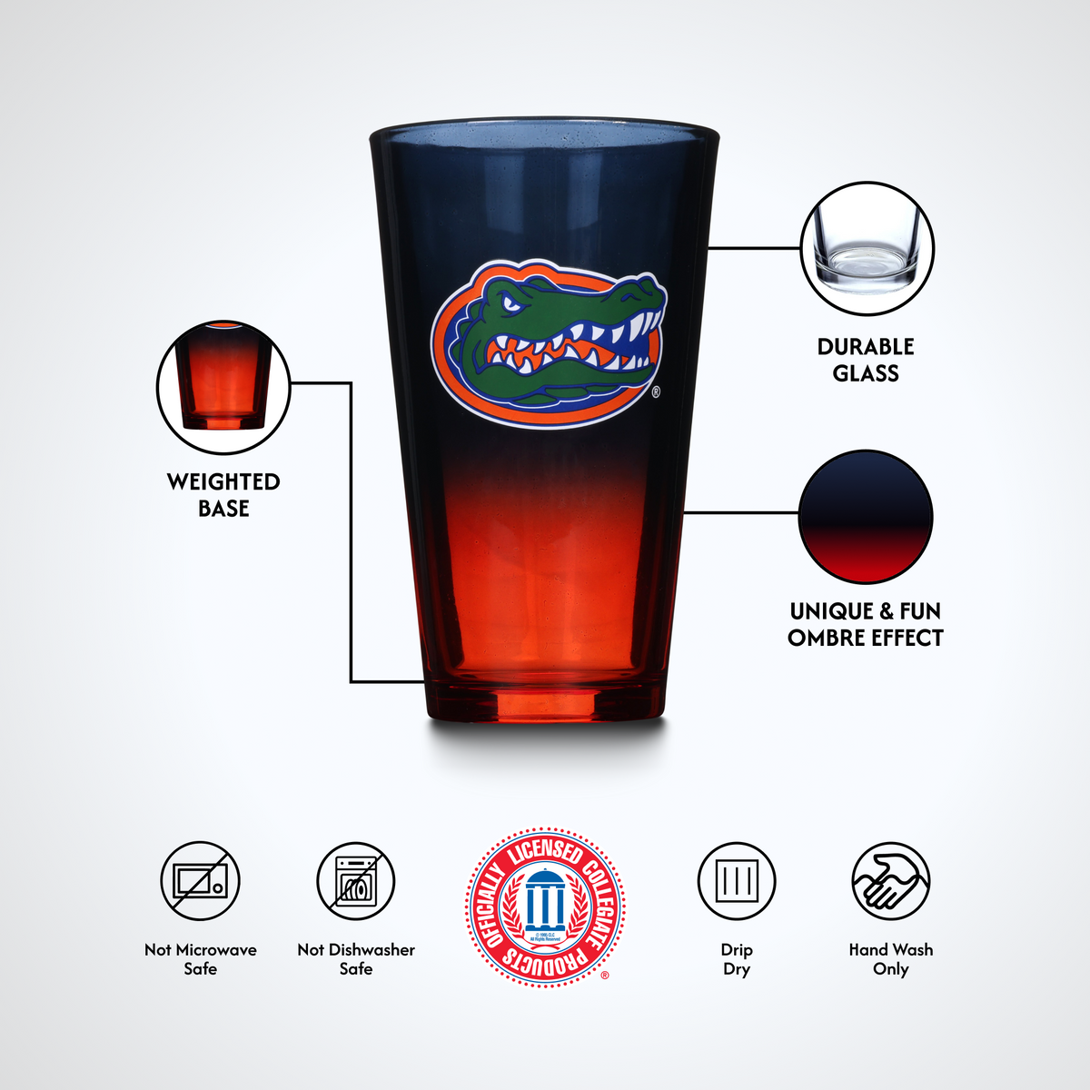 2-Pack Ombre Pint Glasses I |  University Of Florida