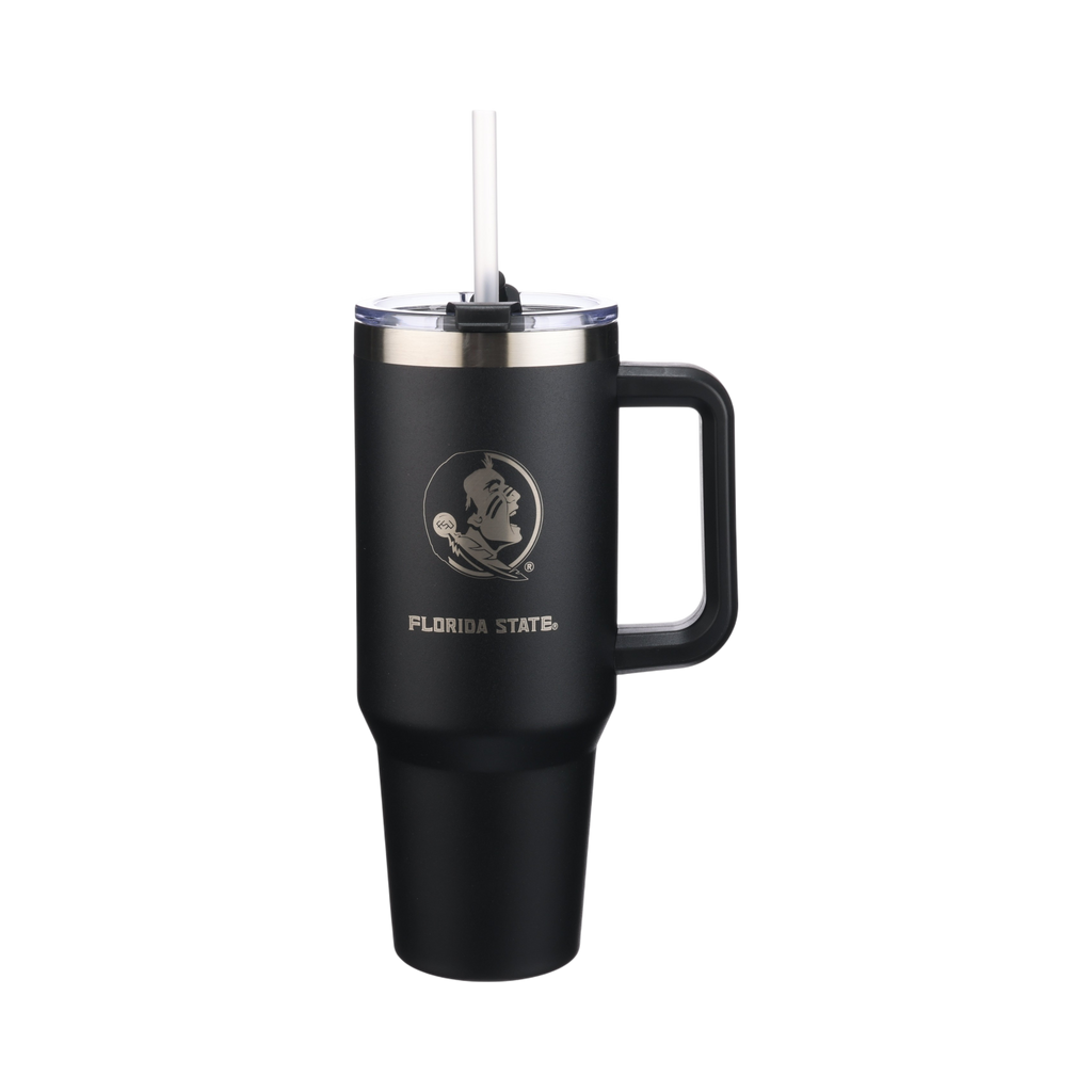 40oz Black Tumbler Lazer Engraved I |  Florida State University