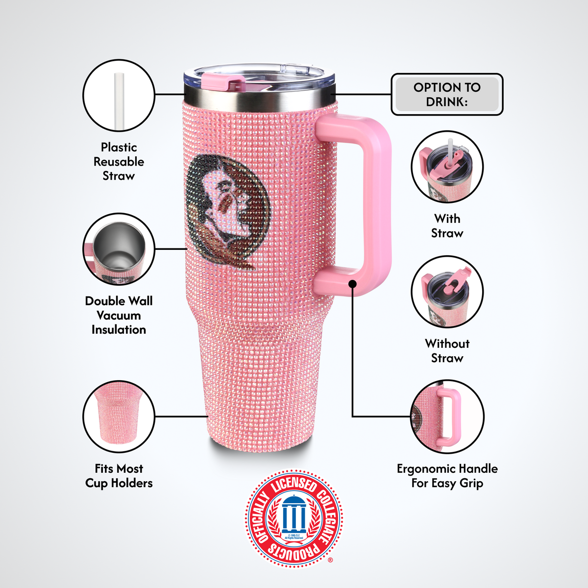 40oz Pink Bing Tumbler I |  Florida State University