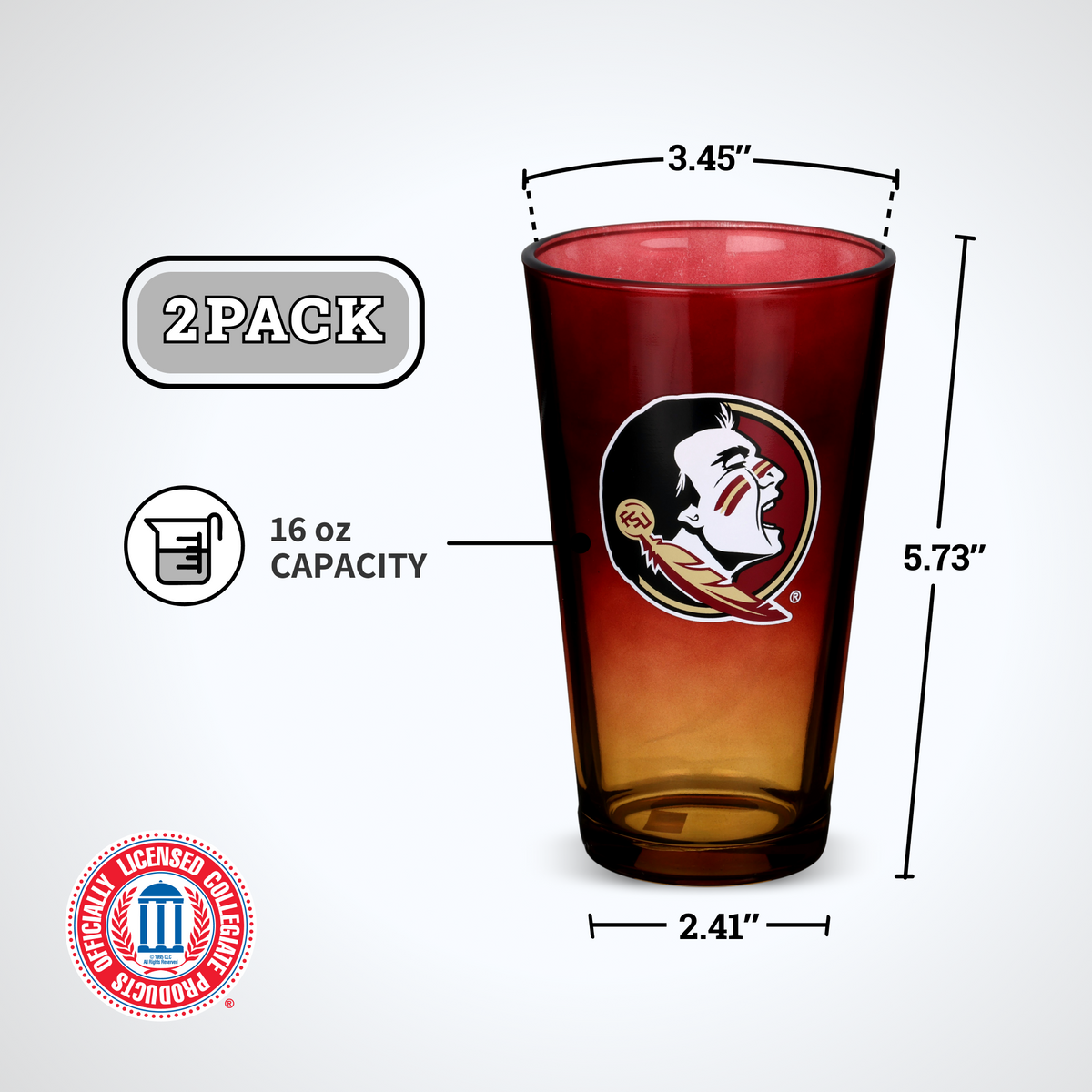 2-Pack Ombre Pint Glasses I |  Florida State University