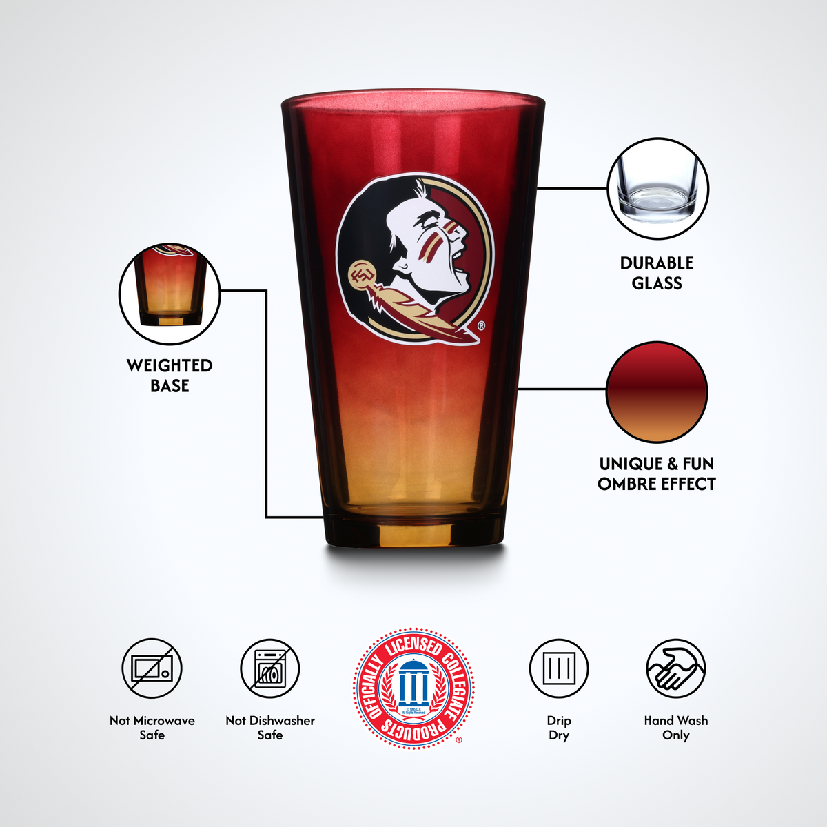 2-Pack Ombre Pint Glasses I |  Florida State University
