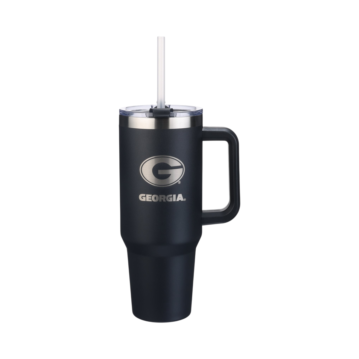40oz Black Tumbler Lazer Engraved I |  University Of Georgia