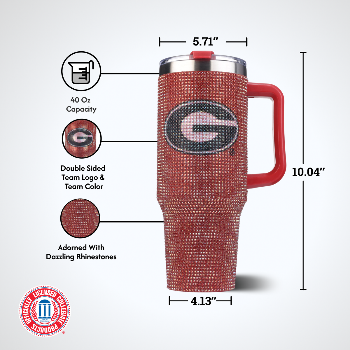 40oz TC Bling Game Tumbler w/ Vintage logo I |  University Of Georgia