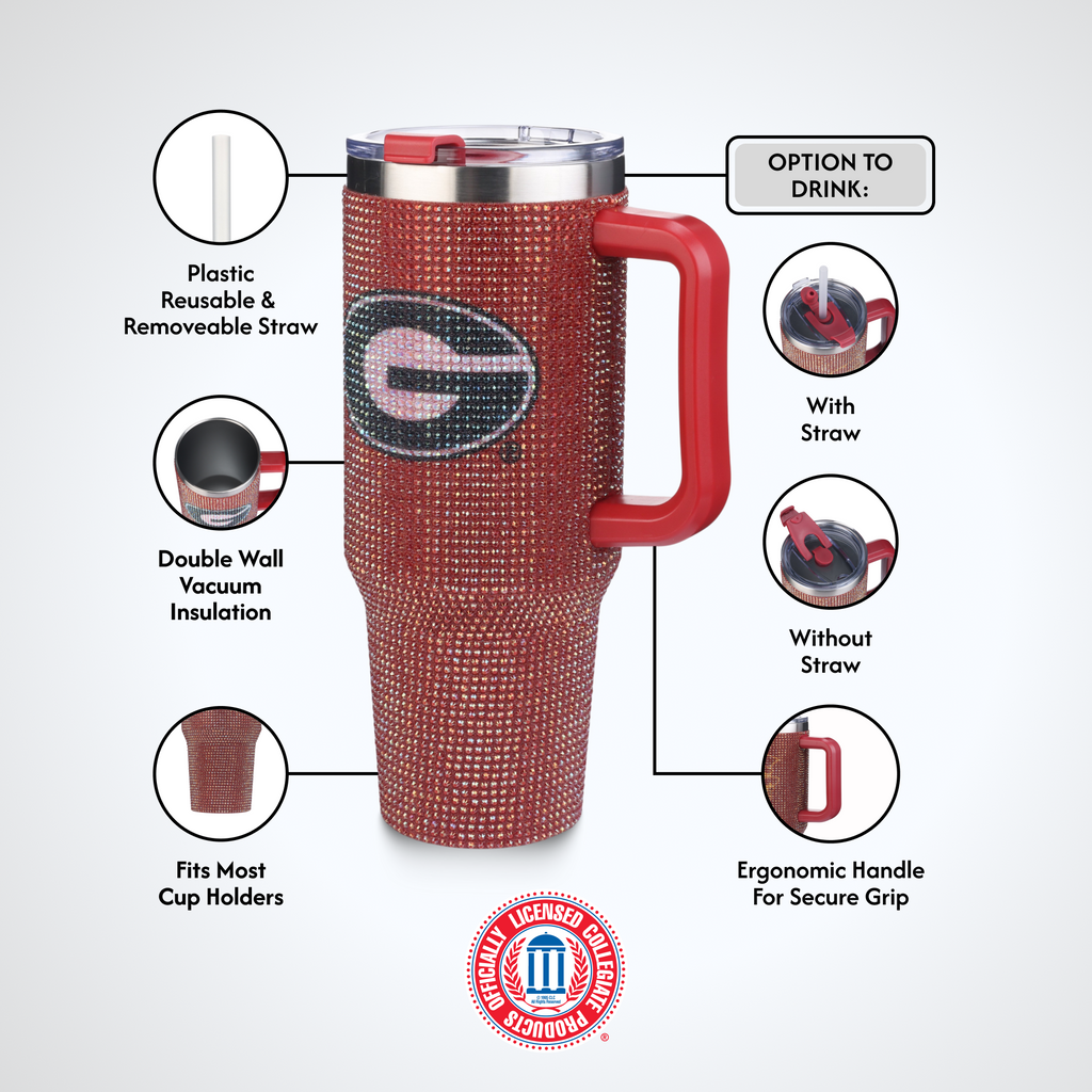 40oz TC Bling Game Tumbler w/ Vintage logo I |  University Of Georgia
