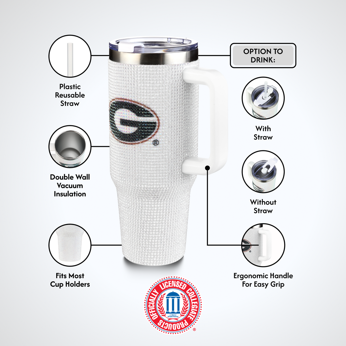 40oz Bling Colossal Tumbler | University of Georgia
