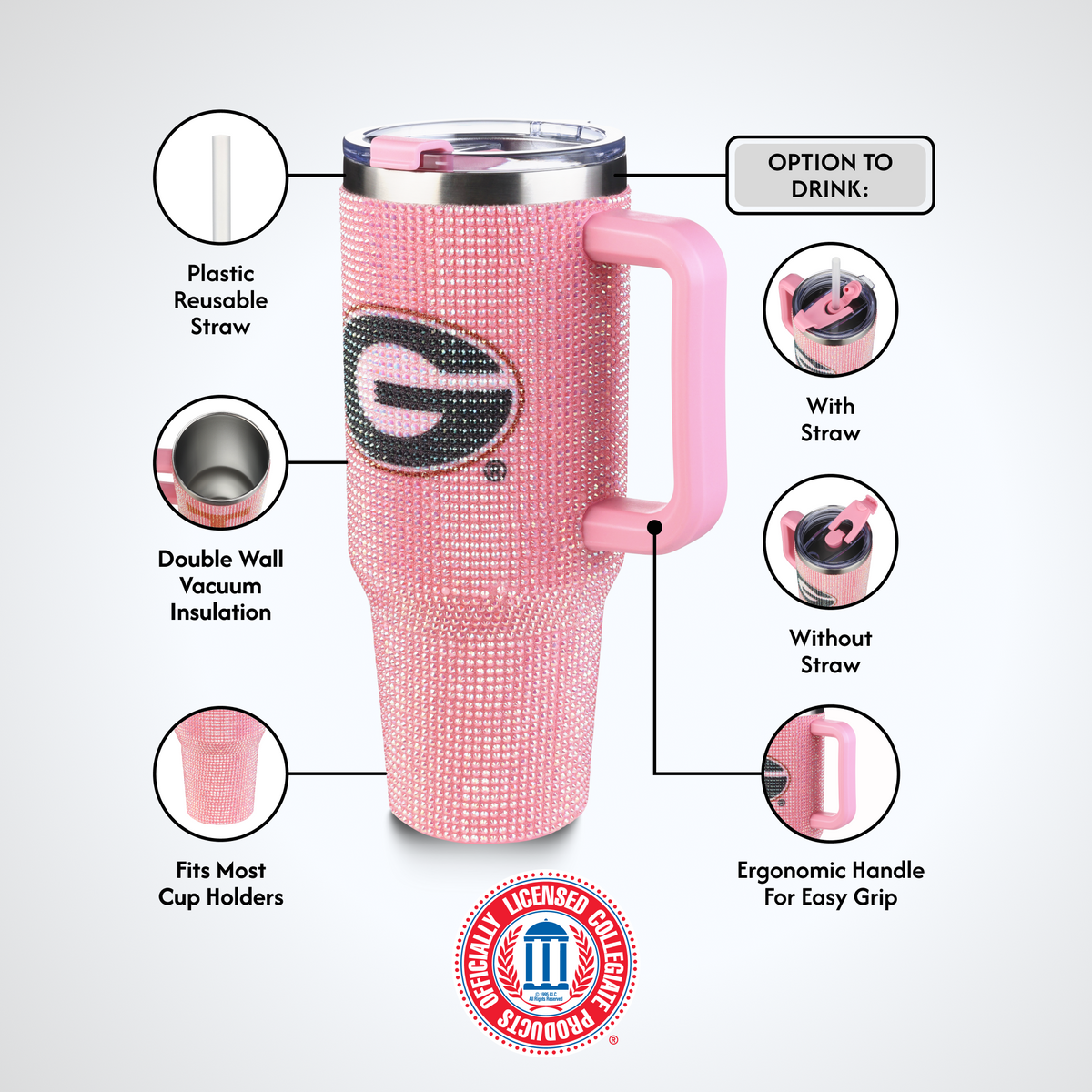 40oz Pink Bing Tumbler I |  University Of Georgia