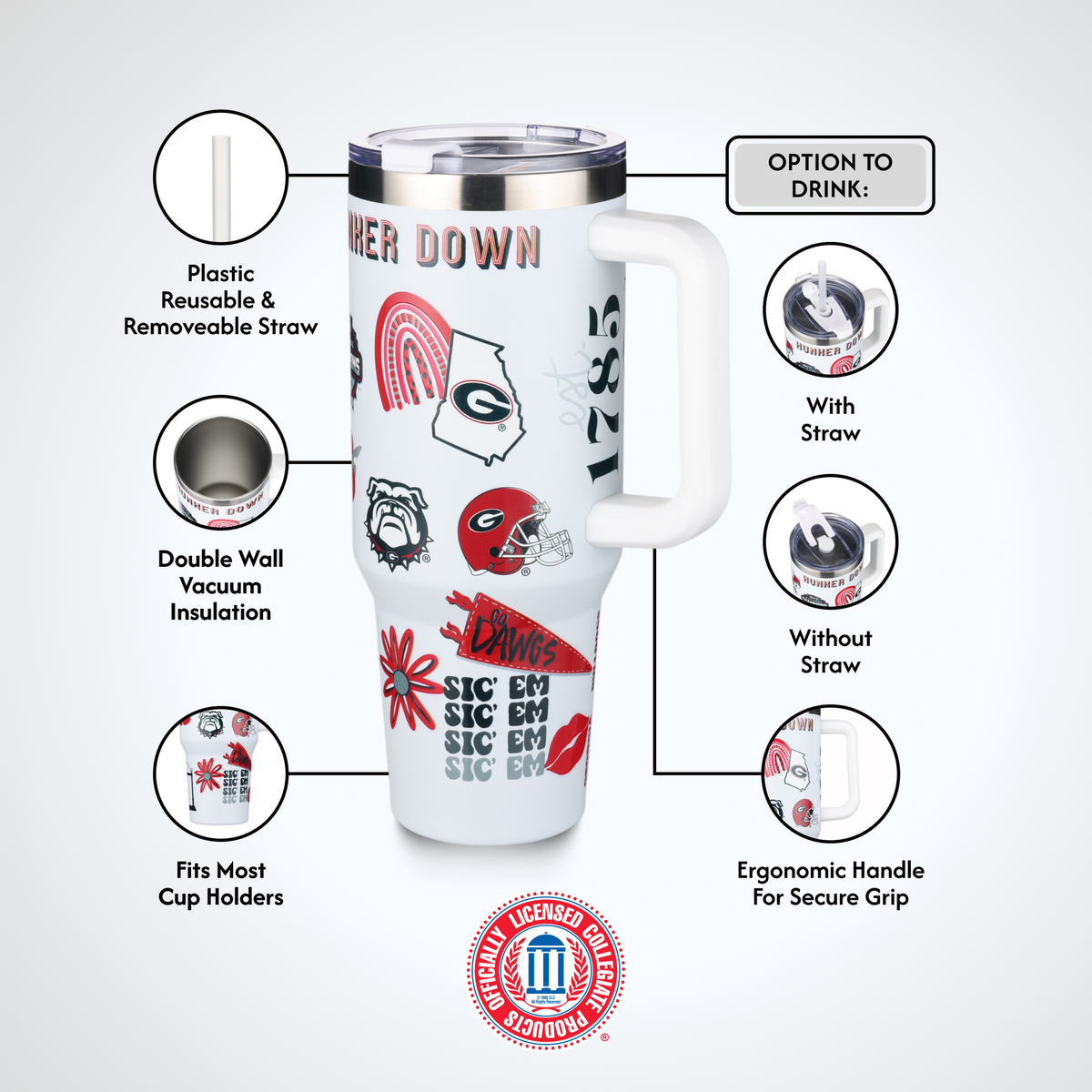 40oz Team Spirit Tumblers I |  University Of Georgia