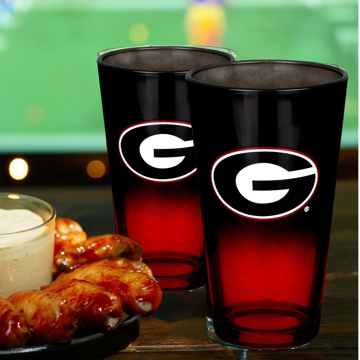 2-Pack Ombre Pint Glasses I |  University Of Georgia