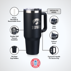 40oz Black Tumbler Lazer Engraved I |  University Of Iowa