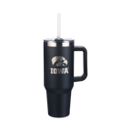 40oz Black Tumbler Lazer Engraved I |  University Of Iowa