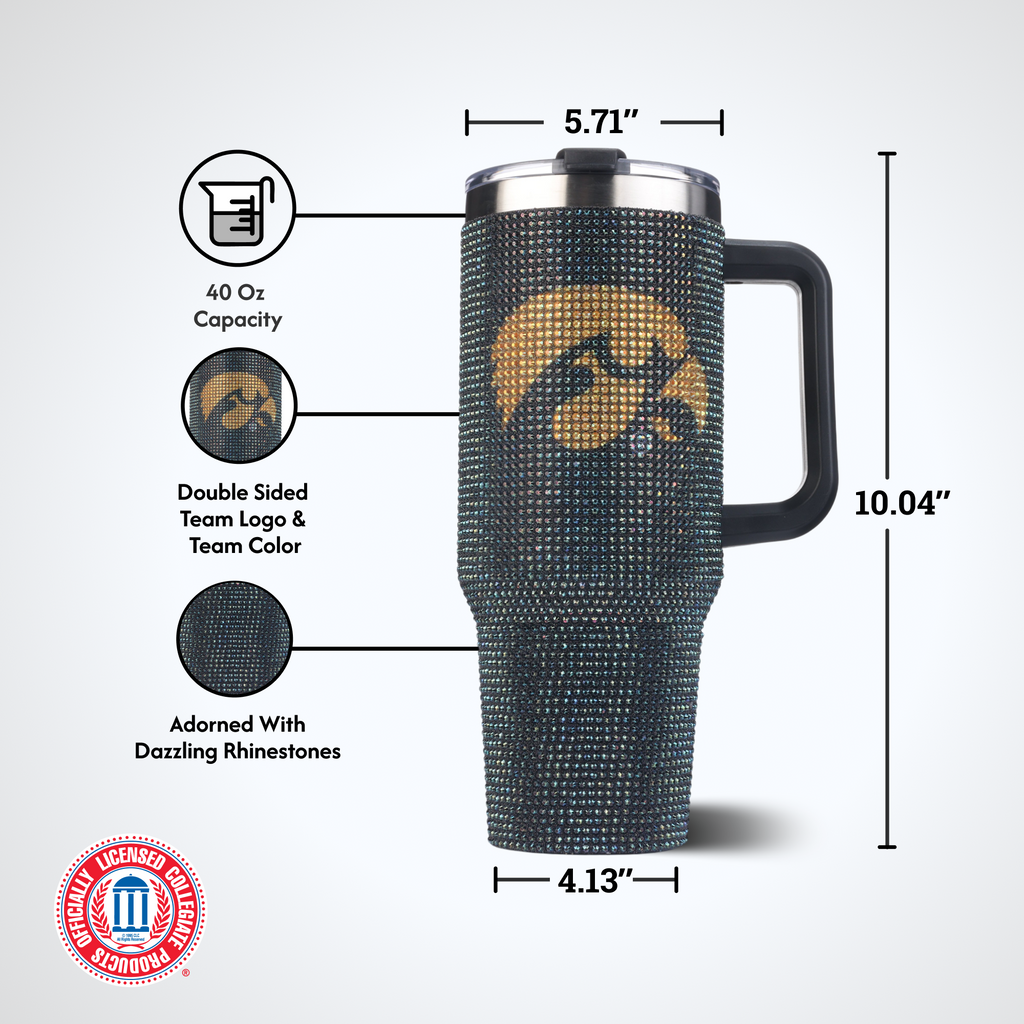40oz TC Bling Game Tumbler w/ Vintage logo I |  University Of Iowa