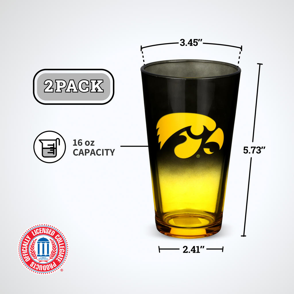 2-Pack Ombre Pint Glasses I |  University Of Iowa