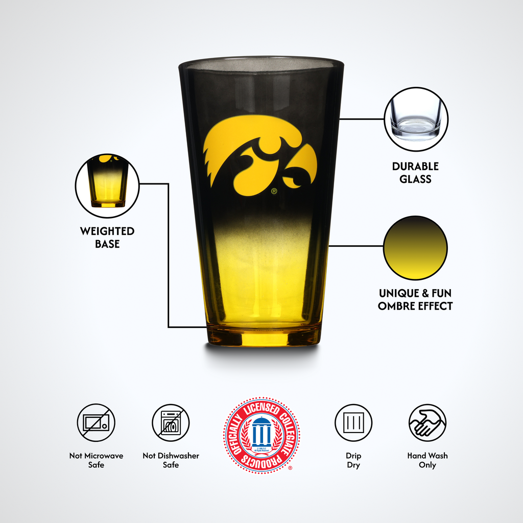 2-Pack Ombre Pint Glasses I |  University Of Iowa