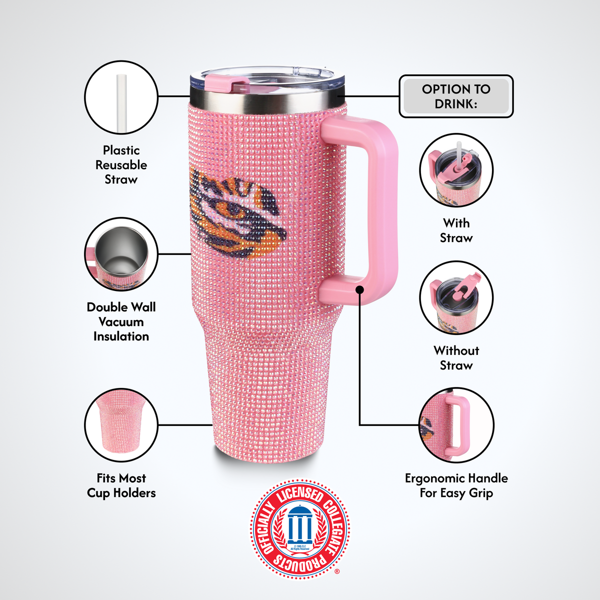 40oz Pink Bing Tumbler I |  Louisiana State University